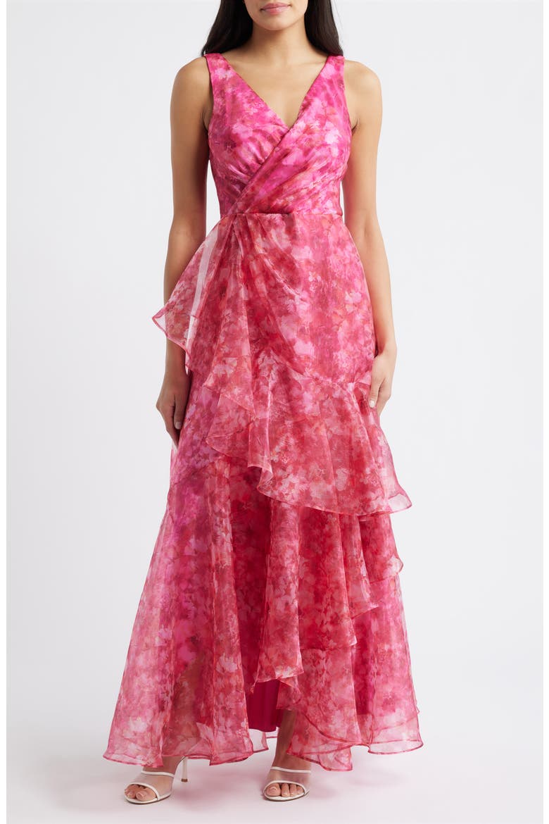 eliza j pink dress Women's Dress, Hot Pink, 2 at Amazon Women's Clothing store flattering fit through the bodice before flaring into that classic ball skirt Eliza J Women's Floral Ruffle