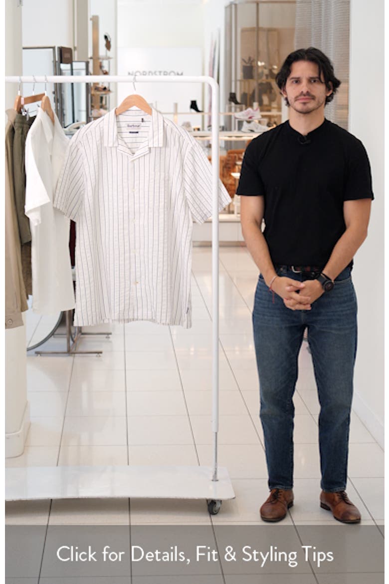 Park Pinstripe Cotton Seersucker Camp Shirt video