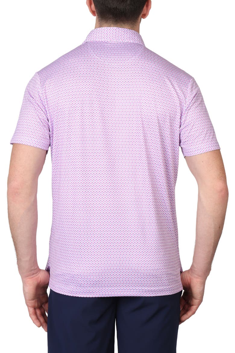 Micro Floral Print Performance Polo, Alternate, color, PINK