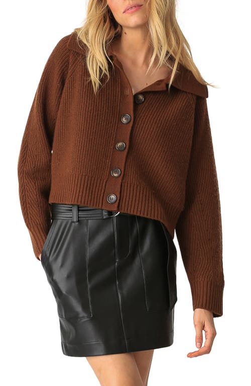 Electric & Rose Billie Merino Wool & Cashmere Blend Cardigan in Russet 