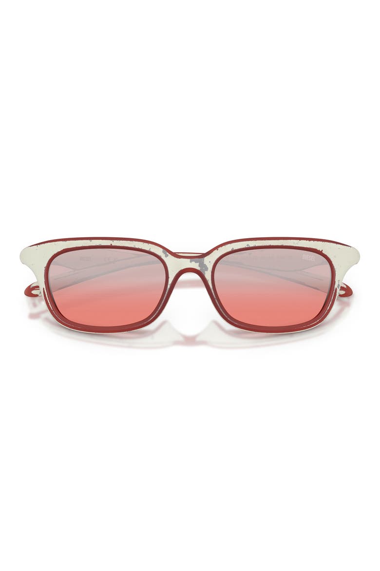 DL3013U 50mm Square Sunglasses, Alternate, color, WHITE BARRELLING RED / RED