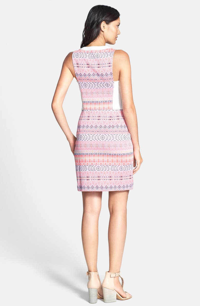 Ella Moss 'Paz' Print Front Zip Sheath Dress, Alternate, color,