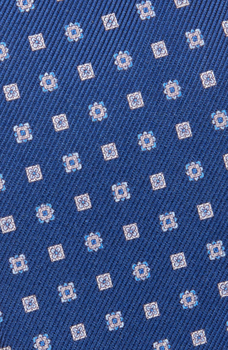 David Donahue Neat Silk Tie, Alternate, color, Navy