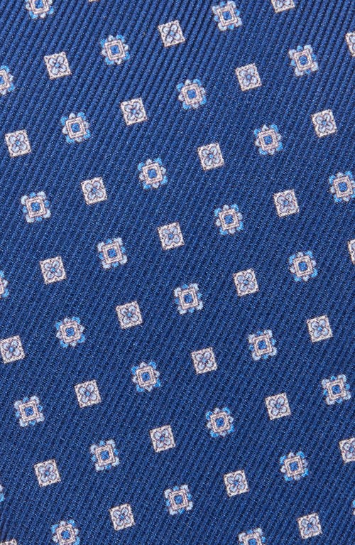 David Donahue Neat Silk Tie In Blue