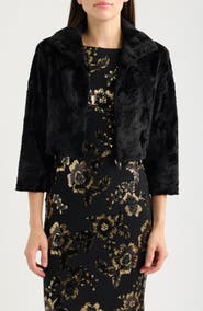 Eliza J Furbie Faux Fur Bolero