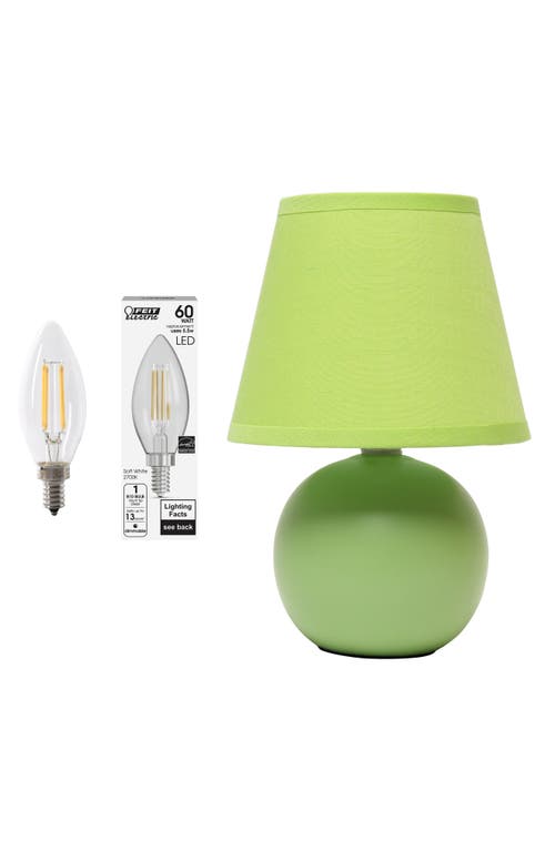 Lalia Home Nauru 8.66in Traditional Petite Ceramic Orb Base Bedside Table Desk Lamp In Green