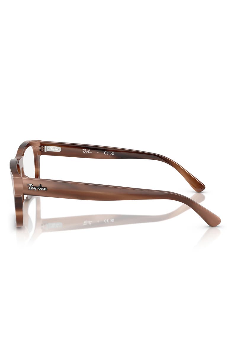 Ray-Ban 54mm Rectangular Optical Glasses, Alternate, color, Brown Havana