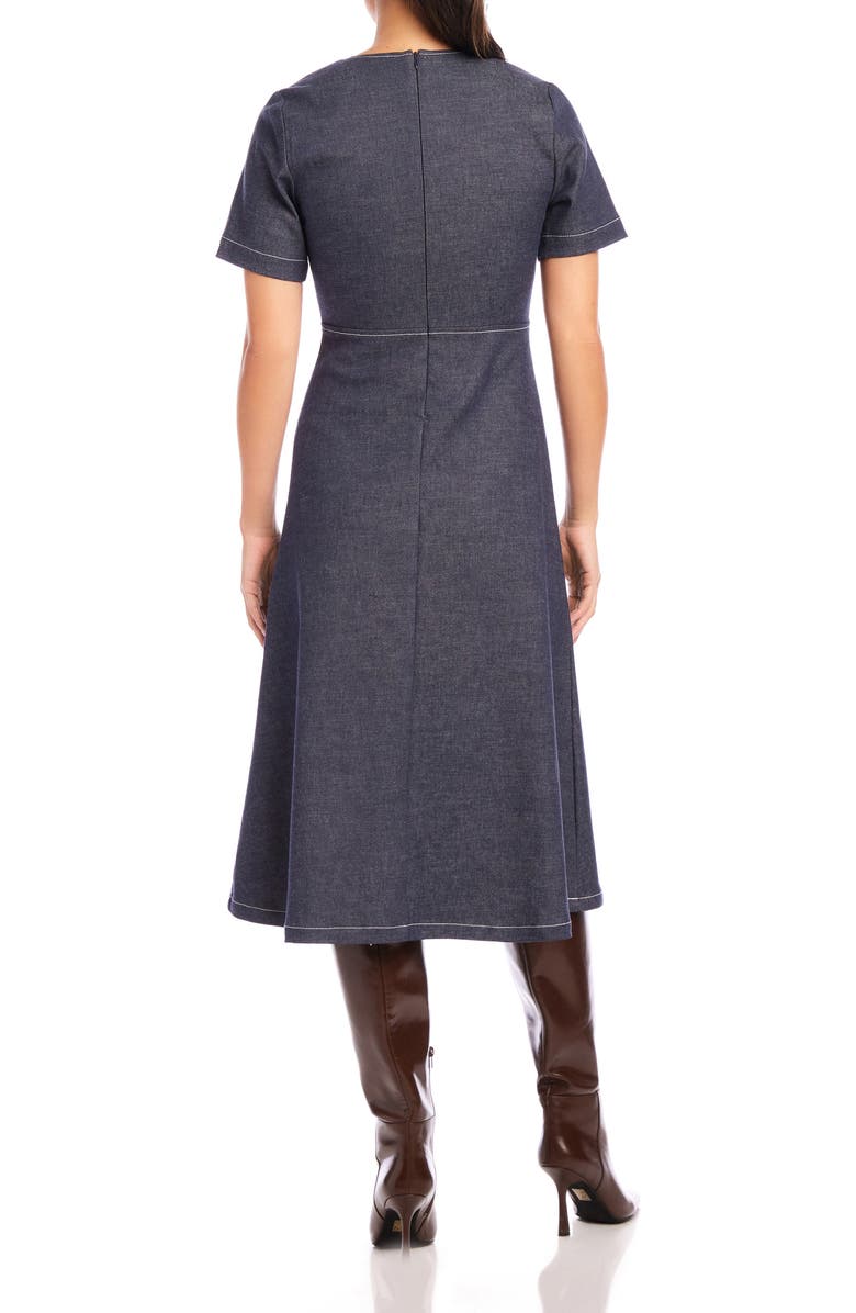 FIFTEEN TWENTY Olivia Contrast Stitch Denim Midi Dress, Alternate, color,
