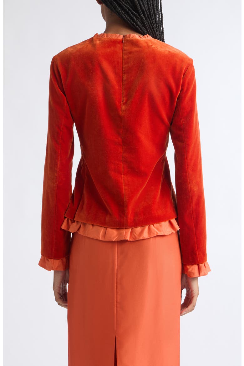 Velvet Crewneck Shirt, Alternate, color, DEEP PERSIMMON
