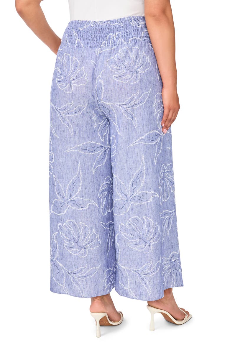 Embroidered Wide Leg Pants, Alternate, color, BASE BLUE