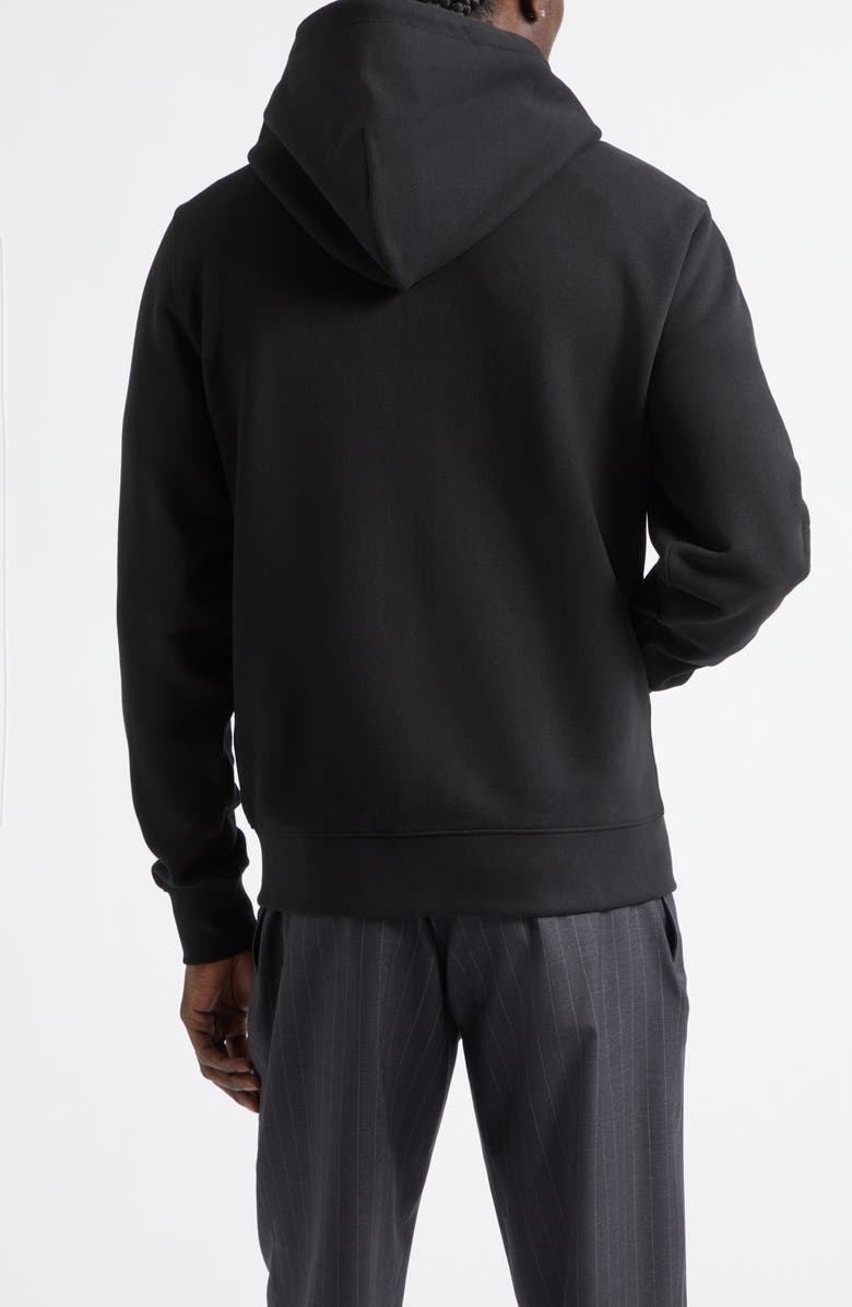 Burberry Scott Check EKD Stamp Cotton French Terry Hoodie, Alternate, color, Black