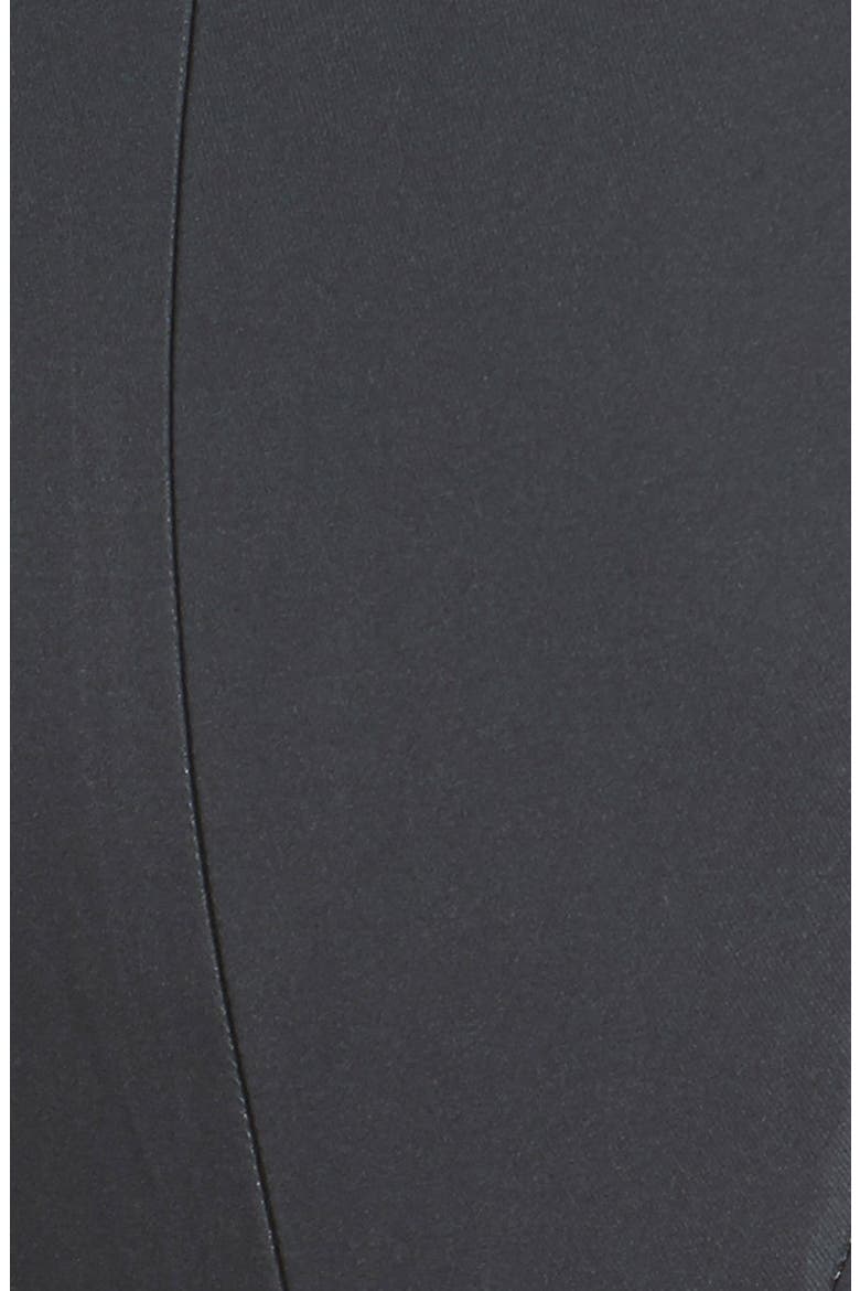'Kelsey - Liquid Vinyl' Woven Trumpet Gown, Alternate, color, BLACK