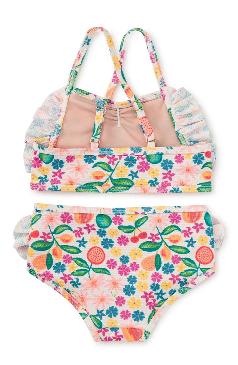 Tea Collection Ruffle Two-Piece Swim Set, Alternate, color, Tropical Fruit Floral