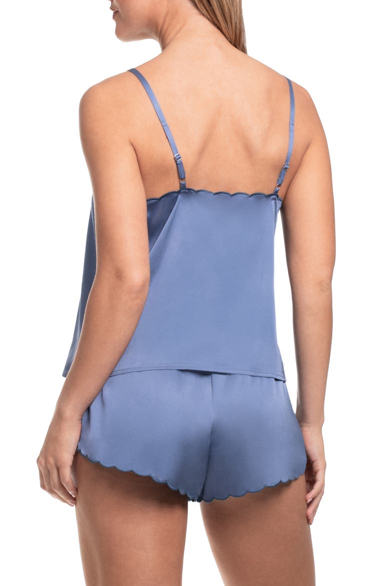 Scalloped Cami & Tap Shorts Pajamas, Alternate, color, DENIM