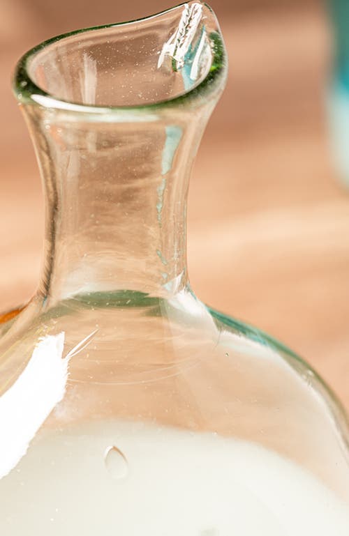 Verve Culture Handblown White Base Glass Carafe In White