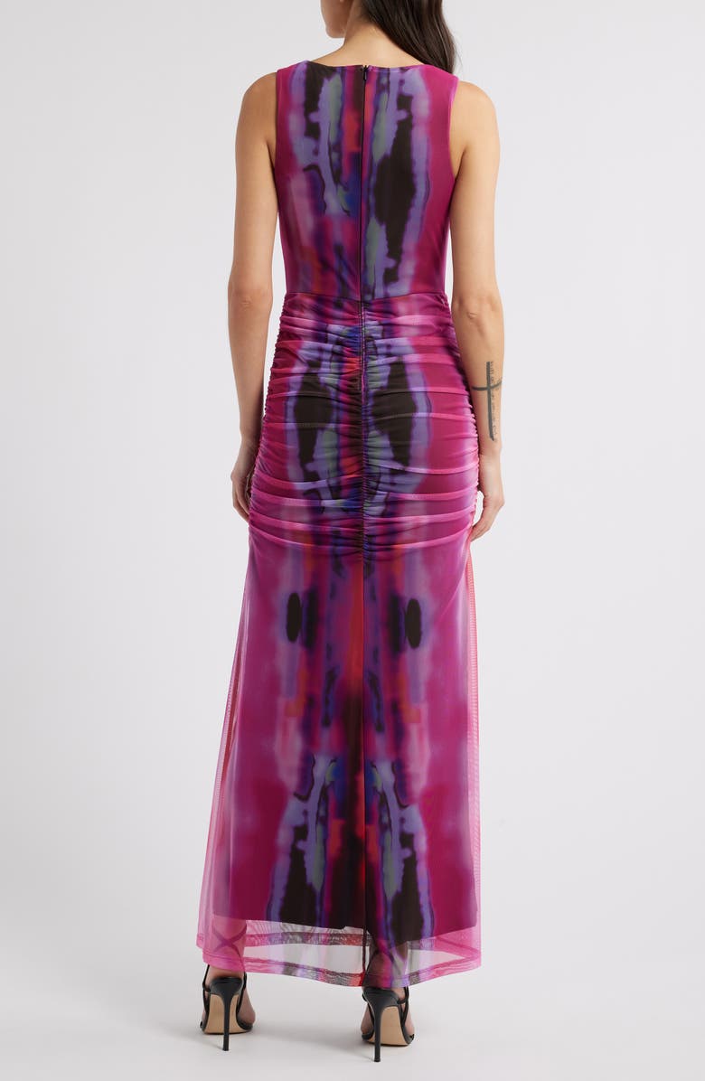 Black Halo Mariposa Sleeveless Mesh Maxi Dress, Alternate, color, 