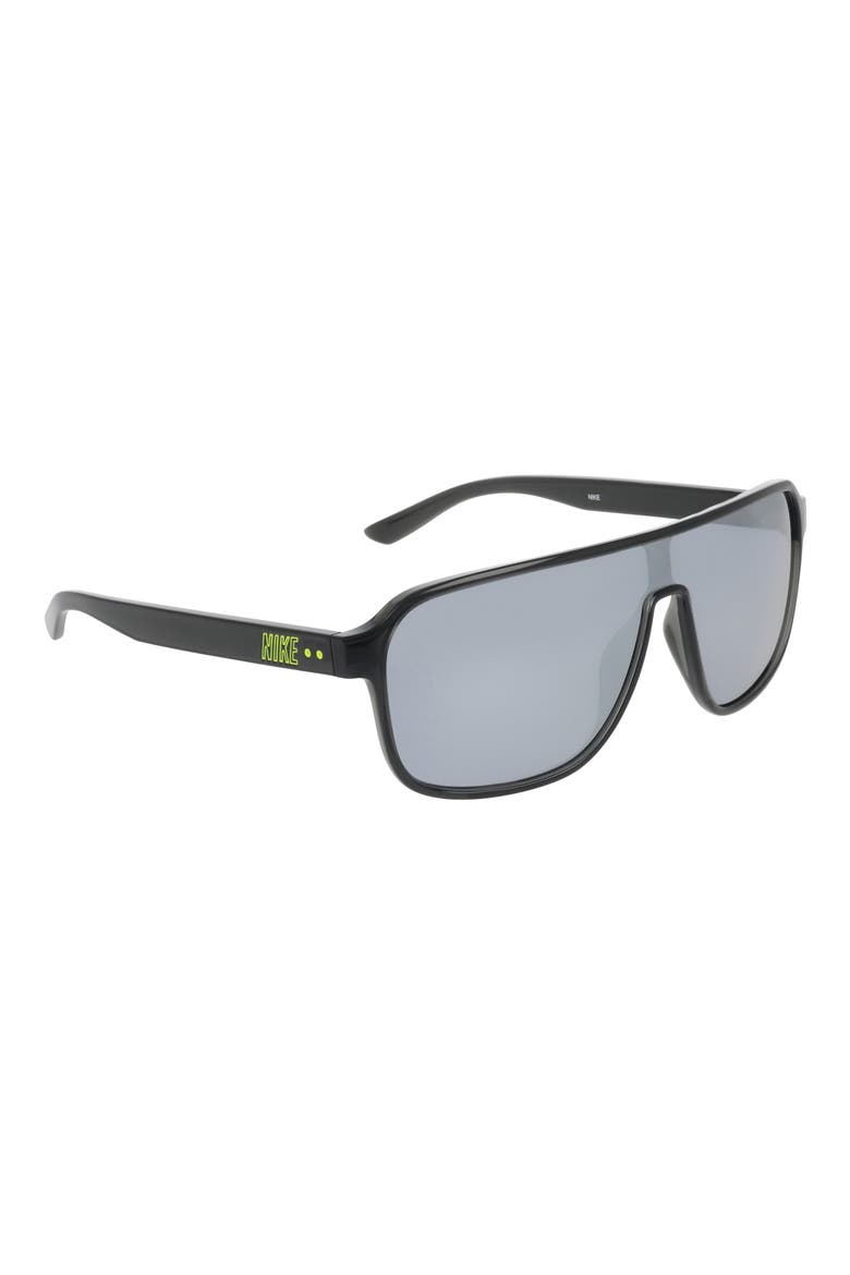 Vintage Flyer 64mm Shield Sunglasses, Alternate, color, SMOKE GREY / CHROME MIRROR