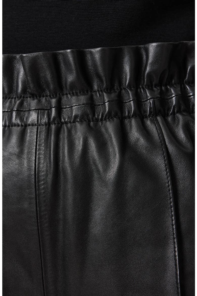 Fran Leather Shorts, Alternate, color, BLACK
