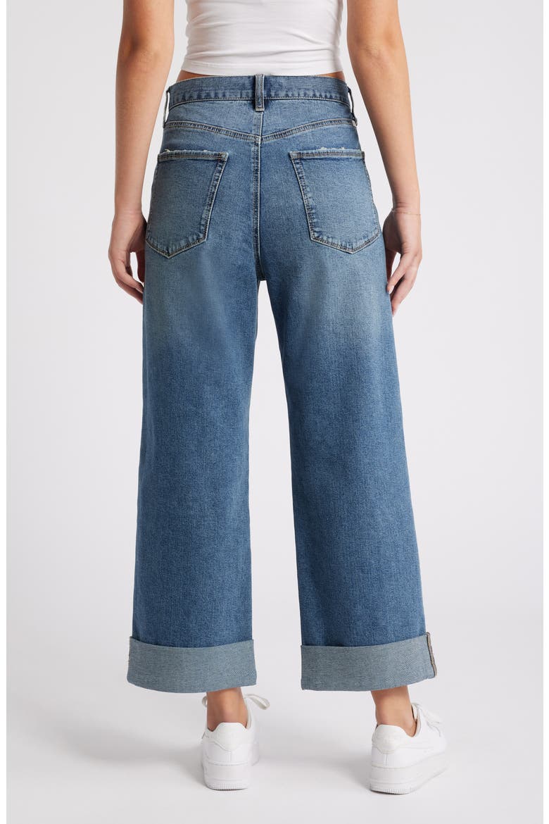High Waist Cuff Wide Leg Jeans, Alternate, color, WILLA