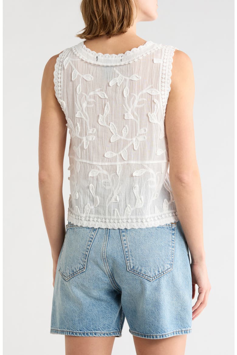 Embroidered Cotton Vest, Alternate, color, WHITE
