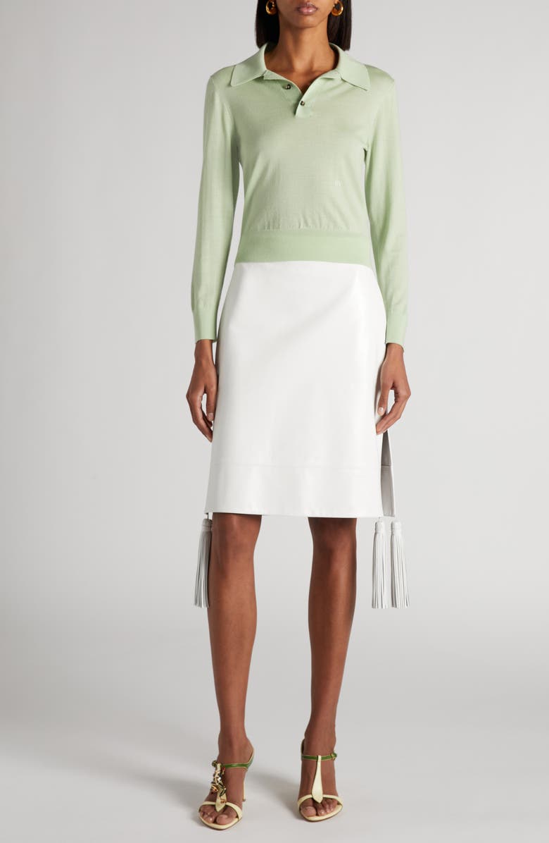 Bottega Veneta Cashmere Polo Sweater, Alternate, color, 1880 Aquamarine