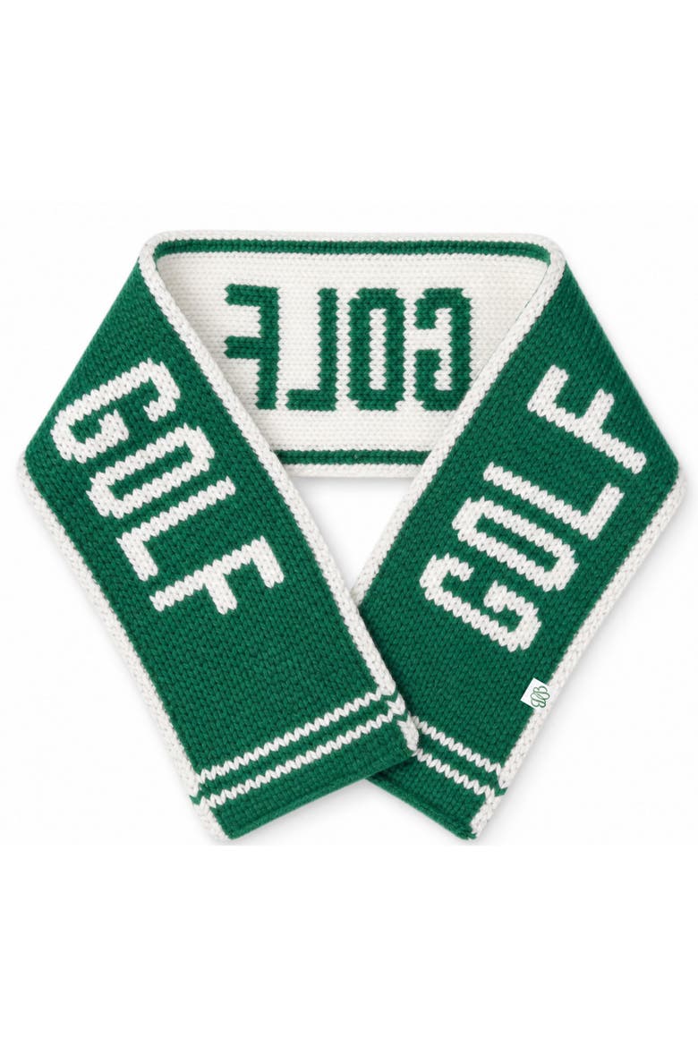Adult Golf Scarf, Main, color, Green/Ivory