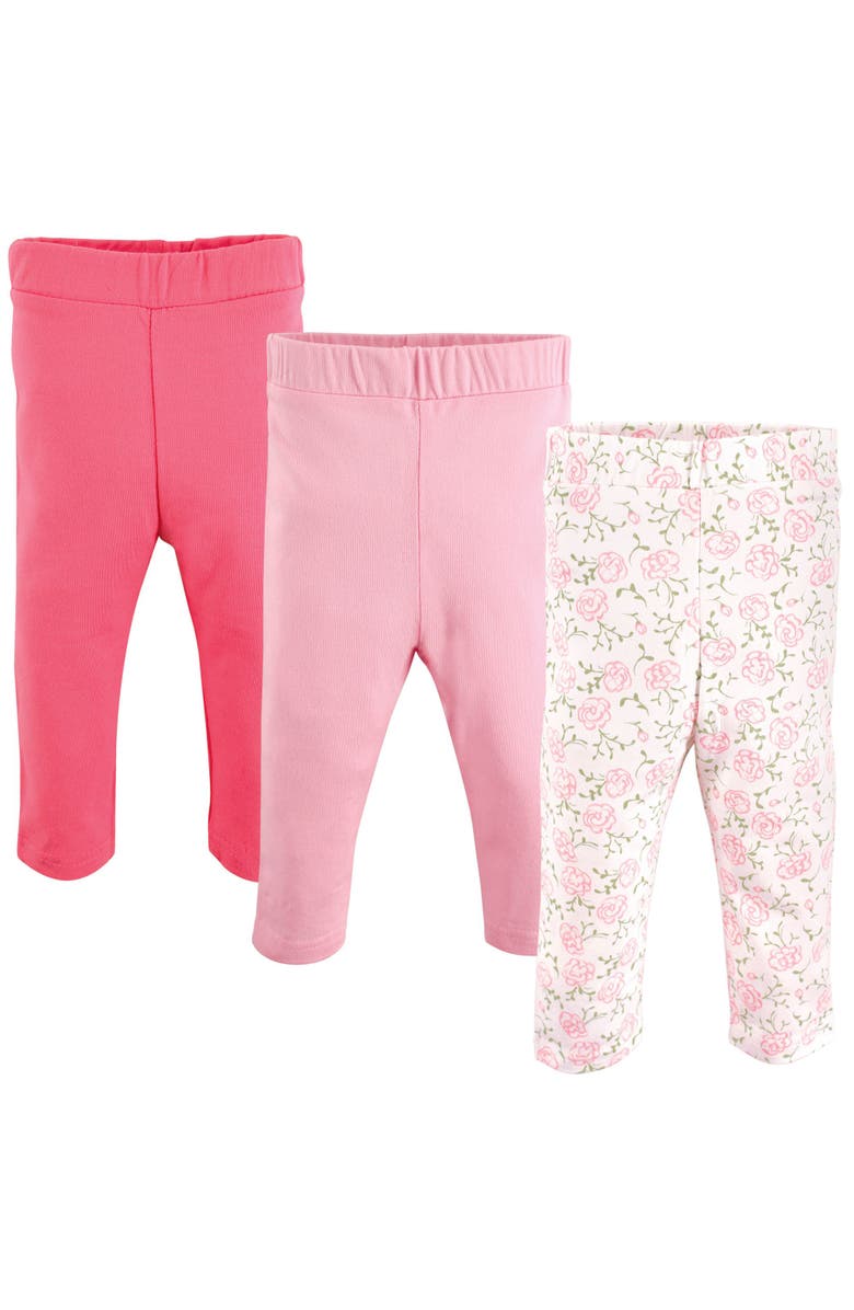 Luvable Friends Comfortable Cotton Leggings, Main, color, Pink Rose