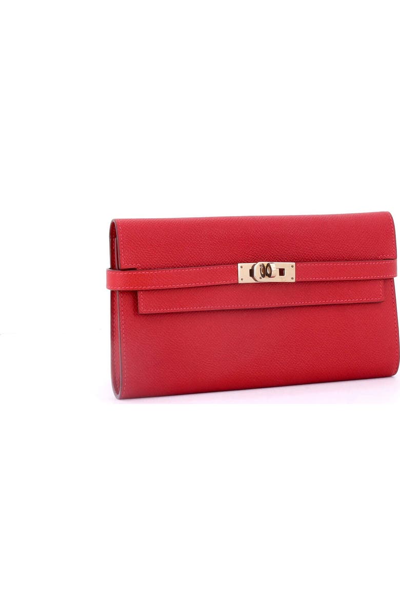 Pre-Owned Hermes Kelly Wallet Epsom Long, Alternate, color, Rouge Casaque
