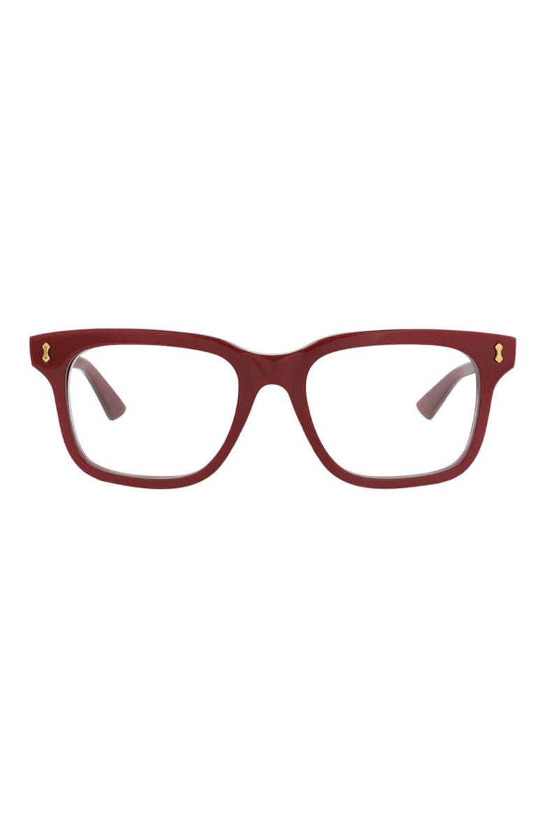 GG1265O 52mm Square Optical Glasses, Main, color, BURGUNDY BURGUNDY TRANSPARENT