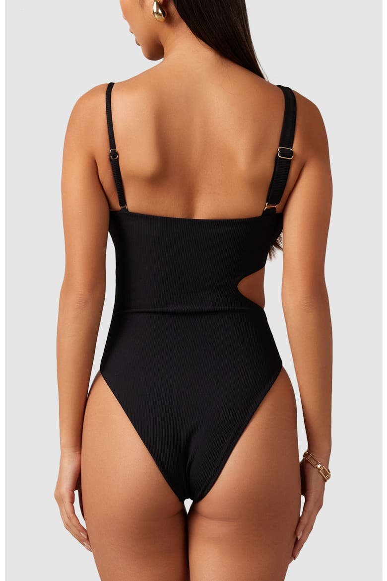 Dawn One-Piece Swimsuit, Alternate, color, Black