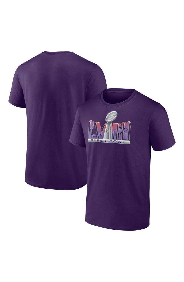 FANATICS Men's Fanatics Branded Purple Super Bowl LVIII Trophy Dimension T-Shirt, Main, color, 