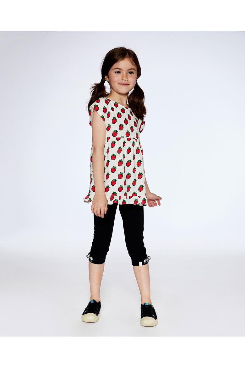 Little Girl's Organic Cotton Capri Legging With Knots Black, Alternate, color, Black