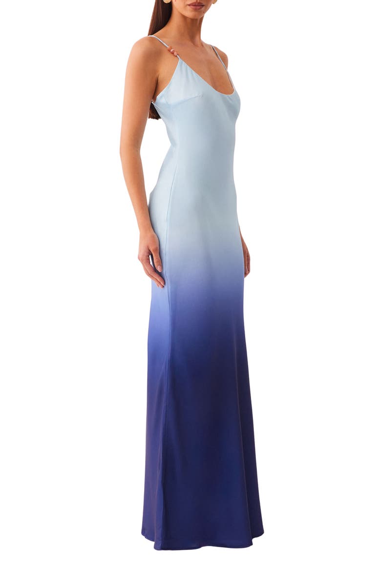 Amaya Ombré Satin Slipdress, Alternate, color, BLUE OMBRE