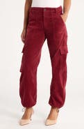 Pistola Honor High Waist Drawcord Hem Corduroy Cargo Pants