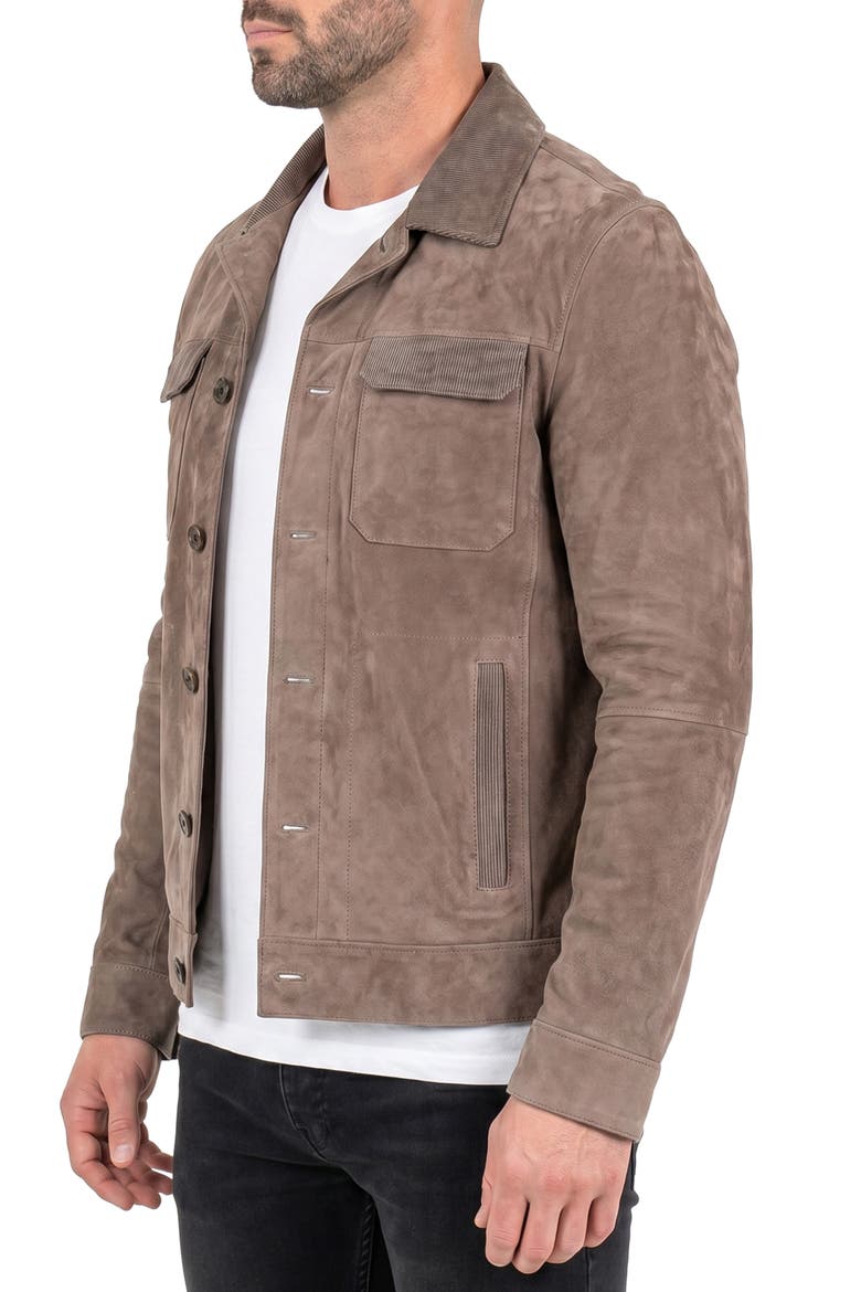 Suede Leather Jacket, Alternate, color, PINK