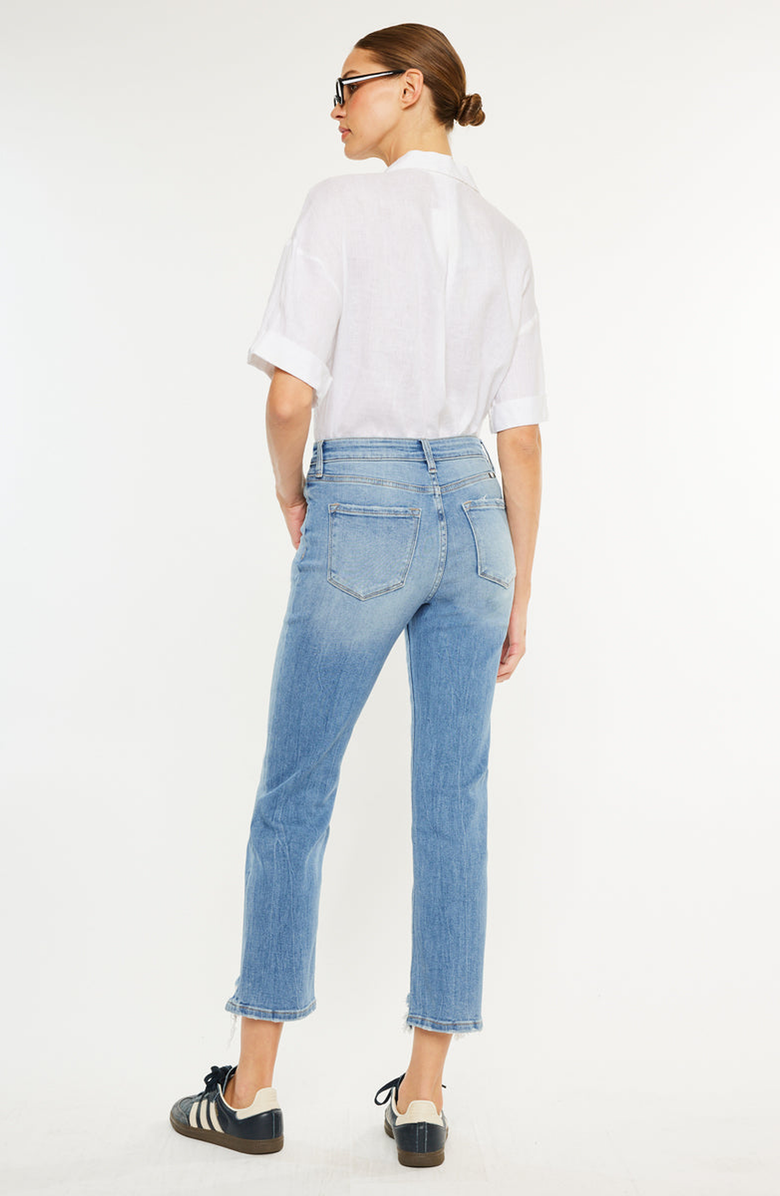 KanCan Angela High Rise Slim Crop Straight Jeans, Alternate, color, Light Blue