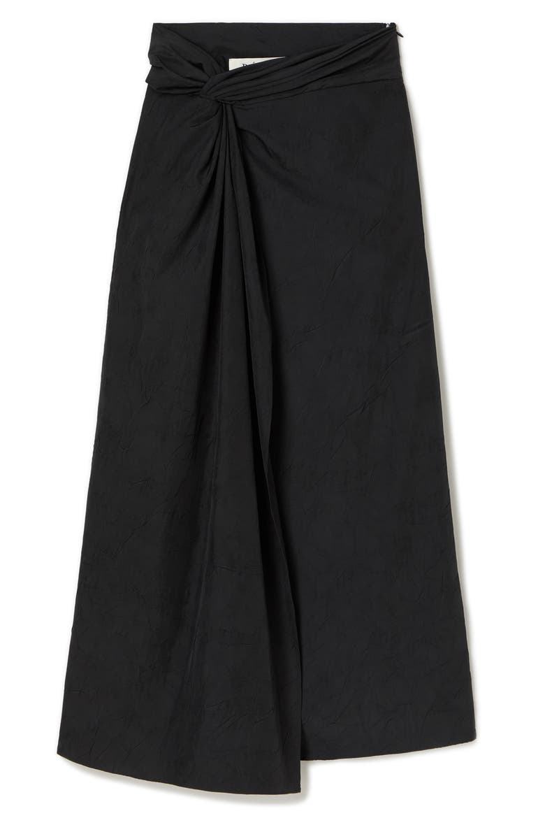 Textured Sarong Skirt, Alternate, color, BLACK