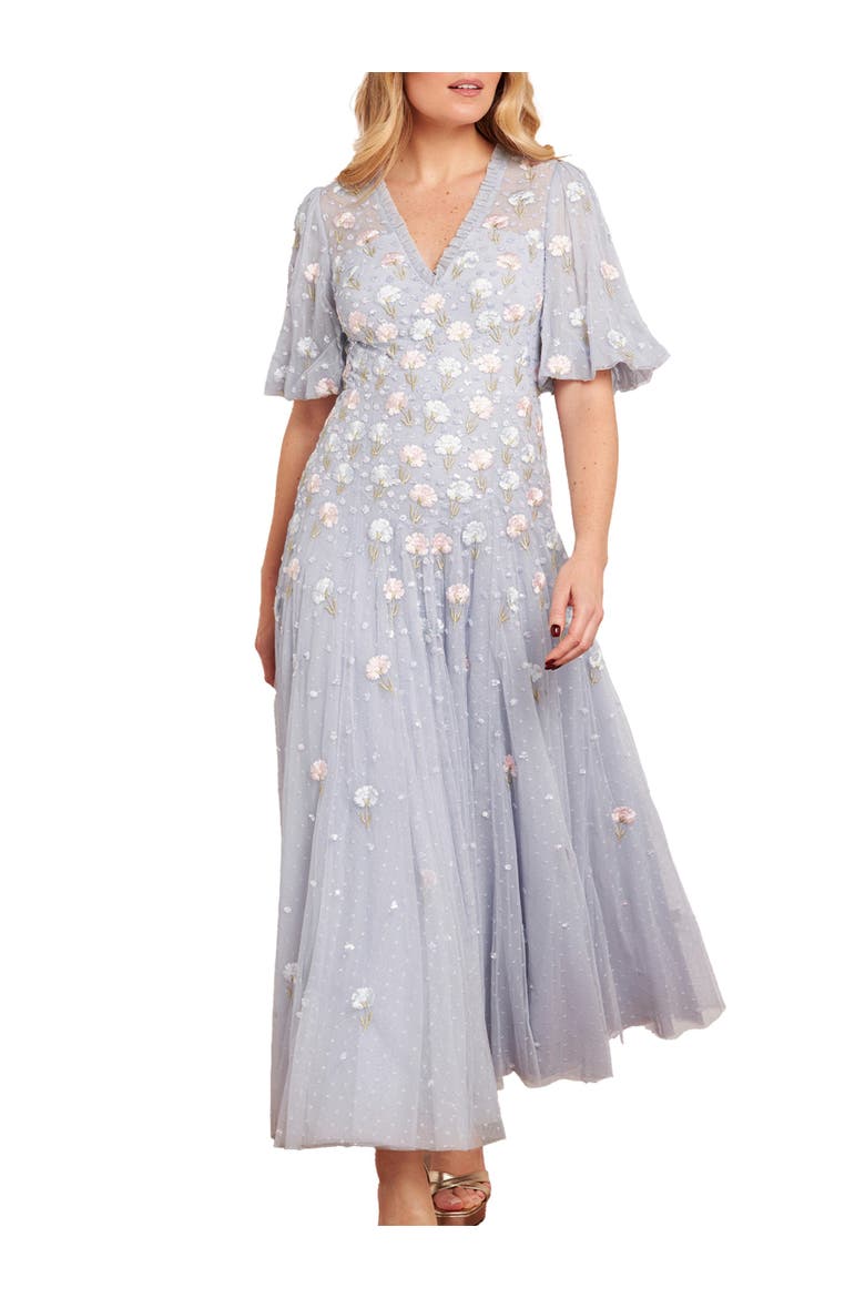 Dandelion Ditsy Ankle Gown, Main, color, Skylight