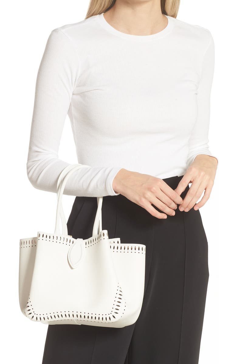 Alaïa Angèle 20 Leather Top Handle Bag, Alternate, color,