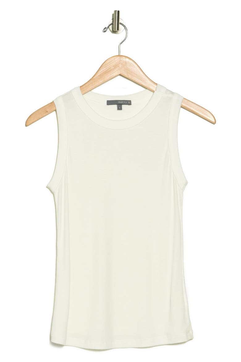 Ribbed Ringer Tank Top, Alternate, color, VELLUM