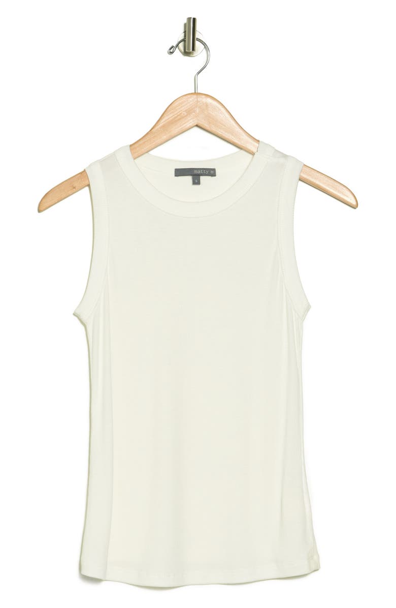 matty m. Ribbed Ringer Tank Top, Alternate, color, Vellum