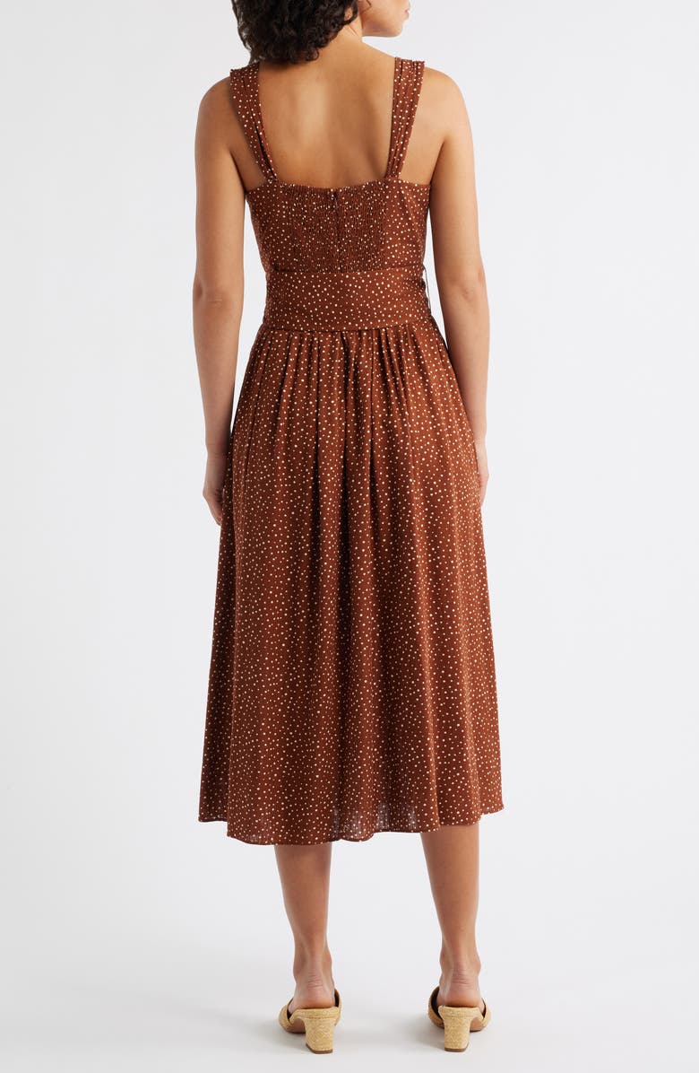 Eliza J Buckle Fit & Flare Sundress, Alternate, color, Brown