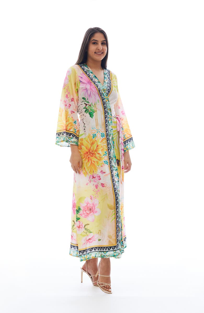 RANEES Floral Duster, Alternate, color, Yellow