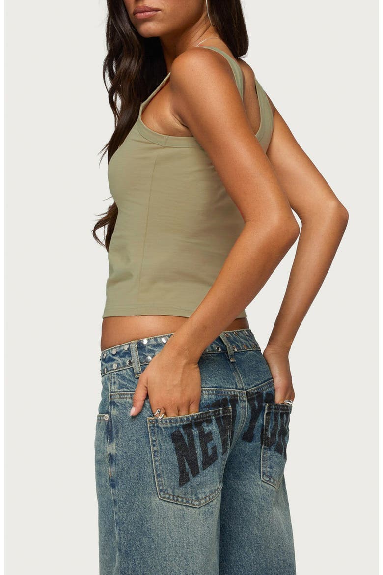 I Heart LA Rhinestone Tank Top, Alternate, color, OLIVE
