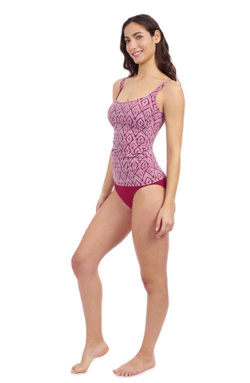 Profile By Gottex Plume Square Neck D Cup Tankini In Brick   White