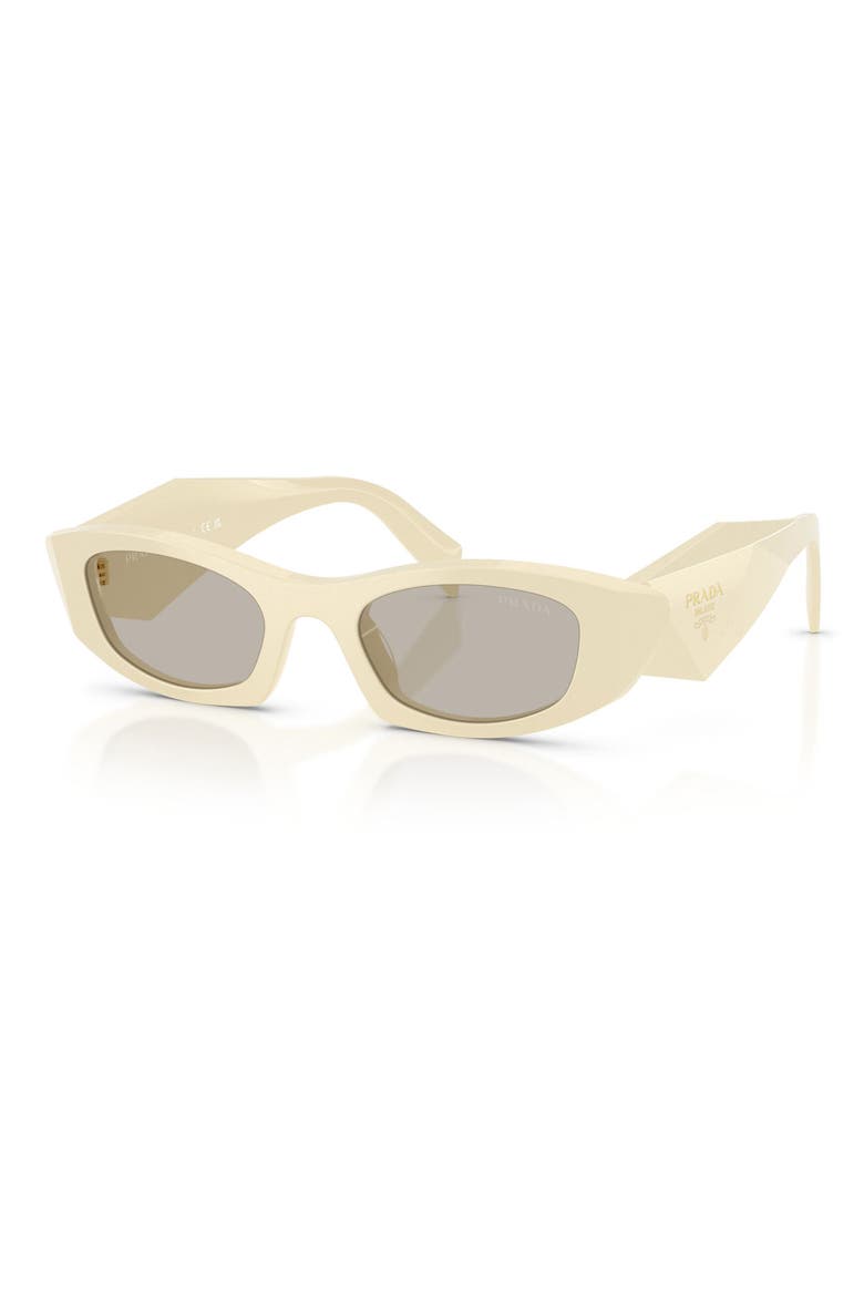 50mm Oval Sunglasses, Alternate, color, WHITE MILK / LIGHT BROWN