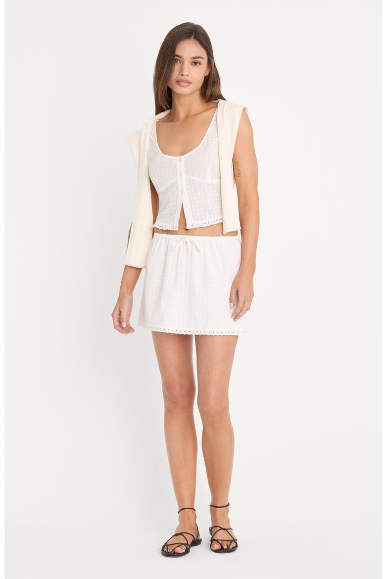 Cotton Eyelet Miniskirt, Alternate, color, WHITE001