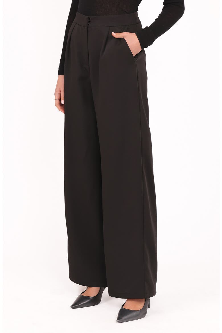 Ana Pleated Wide Leg Pants, Alternate, color, BLACK
