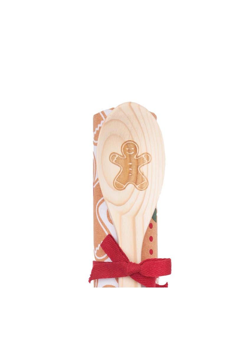Gingerbread Buddies Towel & Spoon Gift Bundle Set of 2, Alternate, color, Orange