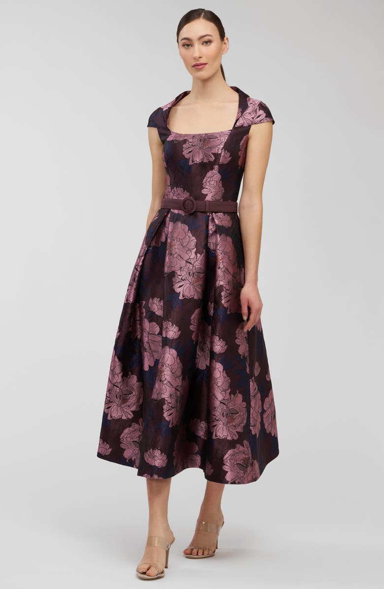 Kay Unger Kinsley Metallic Floral Jacquard Cocktail Dress, Alternate, color, Primrose Multi